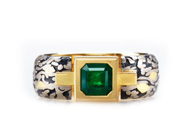 emerald wabi sabi ring